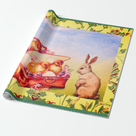 RETRO EASTER ILLUSTRATION GIFT WRAPPING GESCHENKPAPIER