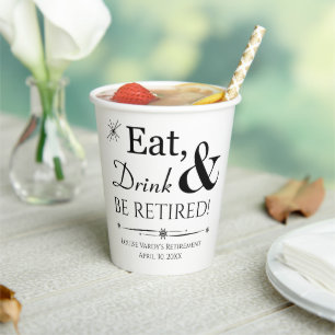Retro Eat Drink & Be Reasionierung Party Pappbecher