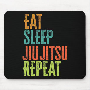 Retro Eat Sleep Jiu Jitsu Wiederholung Kampfkunst Mousepad