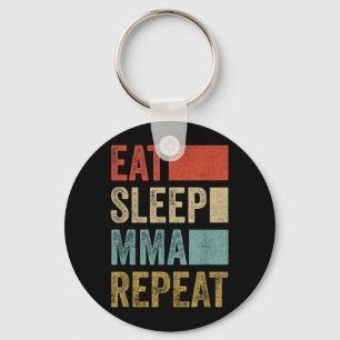 Retro Eat Sleep MMA Repeat MMA Bekleidung Lustig M Schlüsselanhänger