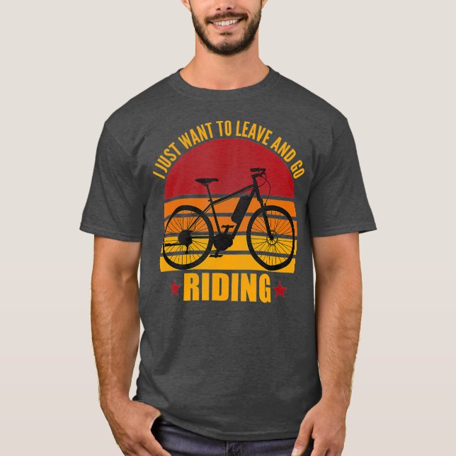 Retro Ebike Cycling Electric Bicycle Funny Rider T-Shirt (Vorderseite)