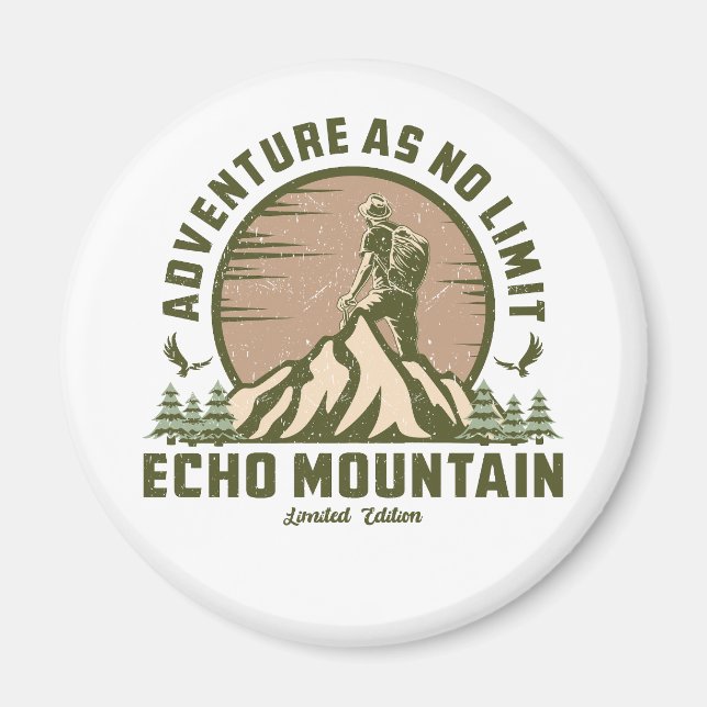 Retro Echo Mountain Wanderung Sonnenuntergang T -  Magnet (Vorne)