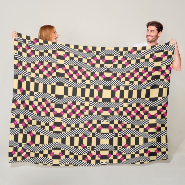 Retro-eckerboard-Design Fleecedecke (Beispiel)