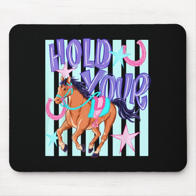 Retro Ed Halt Ed Pferdeliebhaber Mousepad (Vorne)