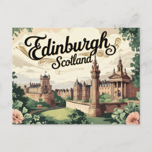 Retro Edinburgh Views Postkarte