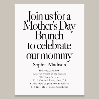 Retro Editorial Bold Mothers Day Brunch Einladungspostkarte