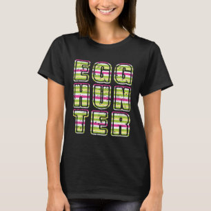 Retro Egg Hun Green Pink Streifen Eier Jäger Print T-Shirt