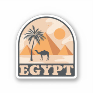Retro Egypt Pyramids - Vintage Travel Aufkleber