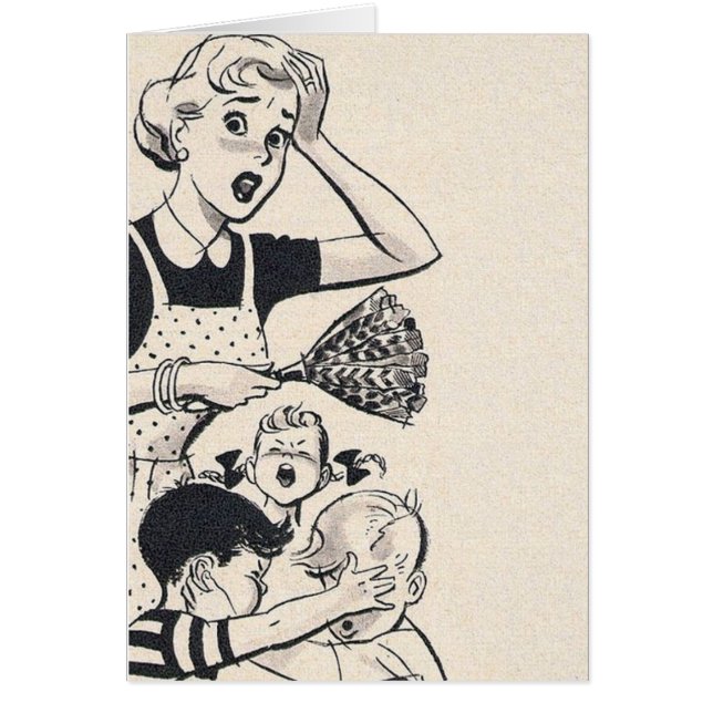 Retro Ehefrau - eine Mama am Ende ihres Esprits (Vorne)