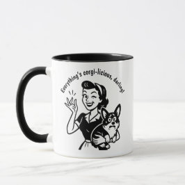Retro-Ehefrau erschreckt Corgi Dog Lover Geschenk Tasse