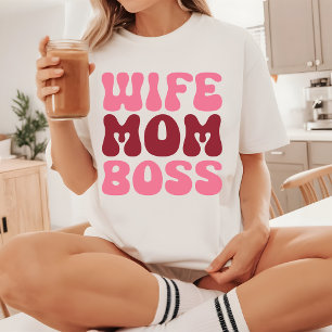 Retro Ehefrau Mutter Chef Shirt, Muttertagsgeschen T-Shirt