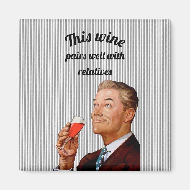 Retro-Ehemann lustiger Wein-Spruch Magnet (Vorne)
