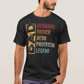 Retro Ehemann Vater Held Beschützer Legende Vater T-Shirt