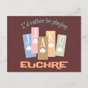 Retro Eher Euchre Spielen Postkarte