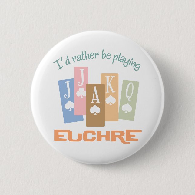 Retro eher SpielEuchre Button (Vorderseite)