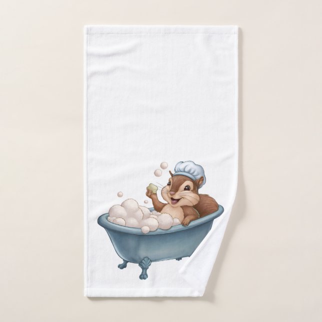Retro Eichhörnchen Babydusche Handtuch (Handtuch)