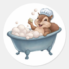 Retro Eichhörnchen Babydusche Runder Aufkleber