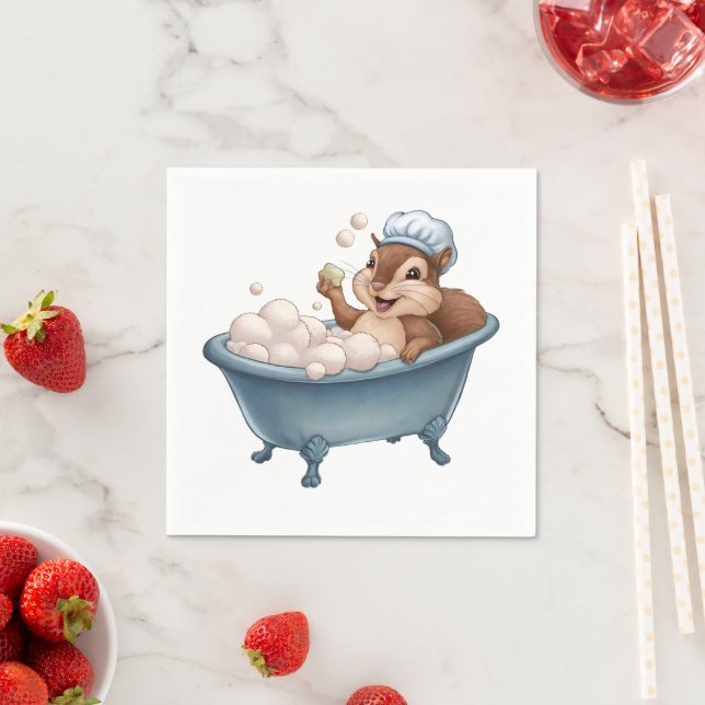 Retro Eichhörnchen Babydusche Serviette (Beispiel)