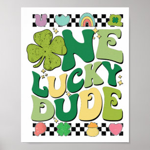 Retro ein glücklicher Typ St. Patrick's Day Shamro Poster