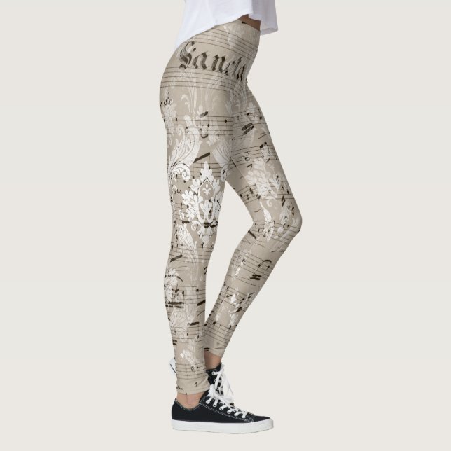 Retro-Ein-von-einer-Art ephemera Muster Frauen wei Leggings (Rechts)