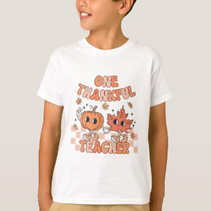 Retro einen dankbaren Lehrer Pumpkin und Herbstlea T-Shirt