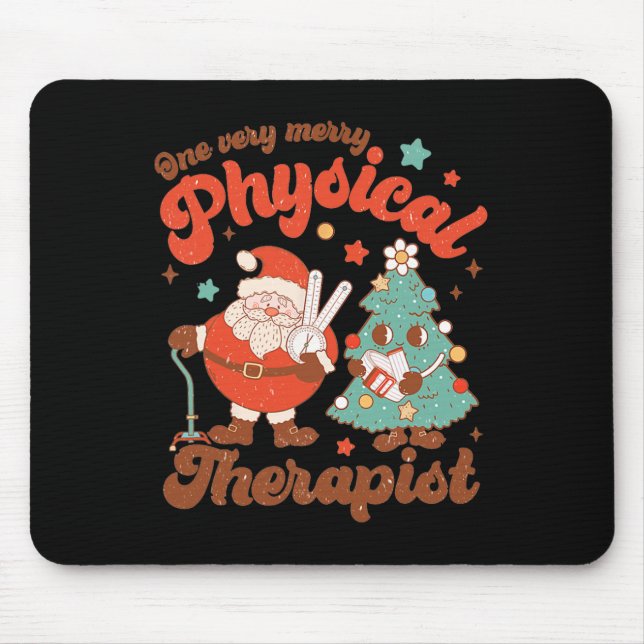 Retro einen sehr frohen Physiotherapeuten Santa Ch Mousepad (Vorne)