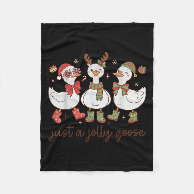 Retro einfach eine fröhliche Gans Satan Weihnachte Fleecedecke (Vorderseite)