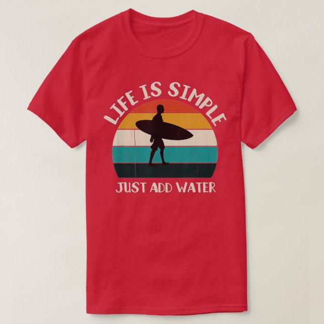 Retro einfach Wasser Sonnenuntergang hinzufügen, V T-Shirt (Design vorne)