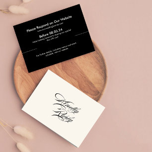 Retro einfache schwarz-weiße karierte RSVP Hochzei Karte