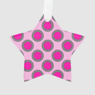 Retro eingekreiste Punkte, Fuchsie, grau und rosa Ornament