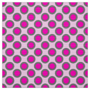 Retro eingekreiste Punkte, Fuchsie, grau und rosa Stoff