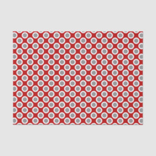 Retro eingekreiste Punkte, tiefrot und grau Seidenpapier