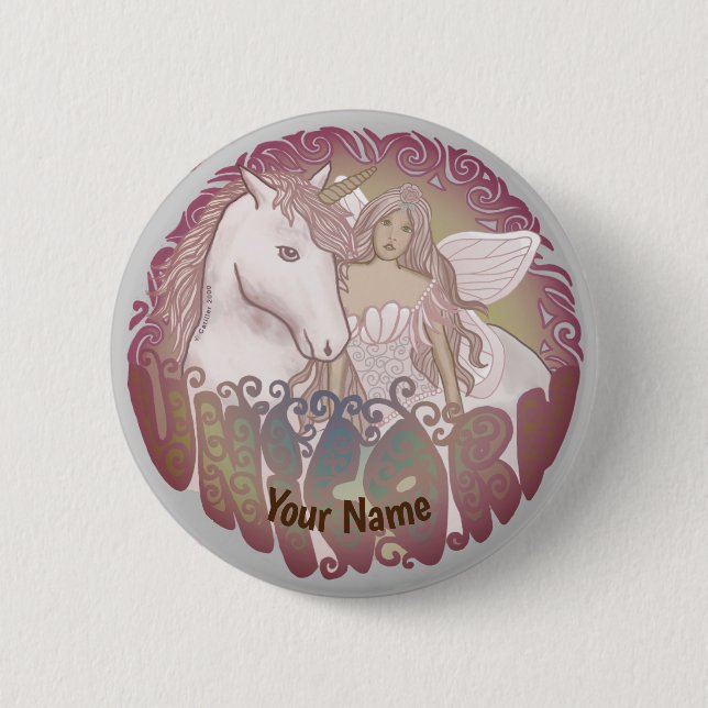 Retro Einhorn Pin Button (Vorderseite)