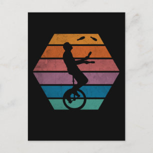 Retro Einicycle Juggling Circus Artist Juggler Postkarte