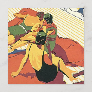 Retro Einladung Sommerhaus ~ Strand ~ Pool-Party