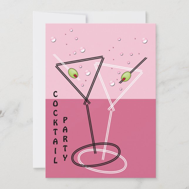 retro Einladung zur Cocktailparty (Vorderseite)