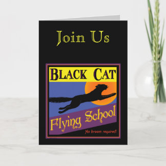 Retro-Einladungen für die schwarze Katze Einladung