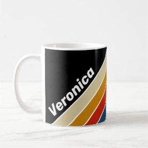 Retro-Eis-Regenbogen-Gestreift mit Namen Kaffeetasse