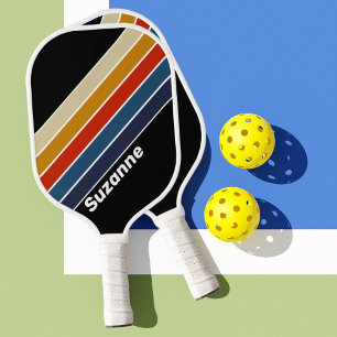 Retro-Eis-Regenbogen mit Namen Pickleball Schläger