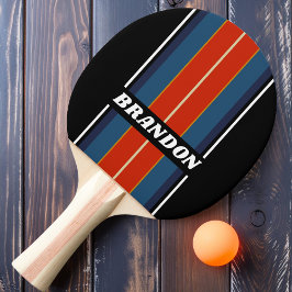 Retro-Eis-Regenbogenbrett Streifen mit Namen Tischtennis Schläger