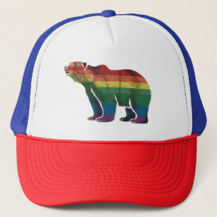 Retro Eisbär Regenbogen Lesbisch LGBT Schwulen Sto Truckerkappe