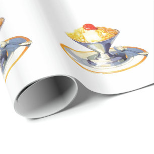 Retro-Eisbecher-Sundae Dessert-Leckerei aus vergan Geschenkpapier