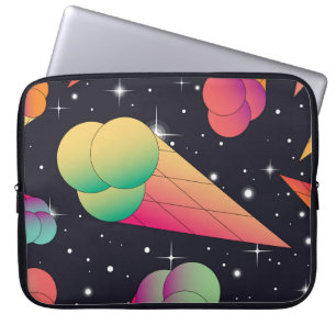 Retro-Eiscreme, kosmische Neon. Laptopschutzhülle