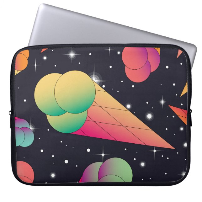 Retro-Eiscreme, kosmische Neon. Laptopschutzhülle (Vorderseite)