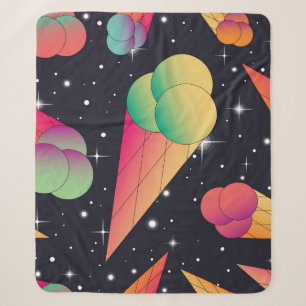 Retro-Eiscreme, kosmische Neon. Sherpadecke