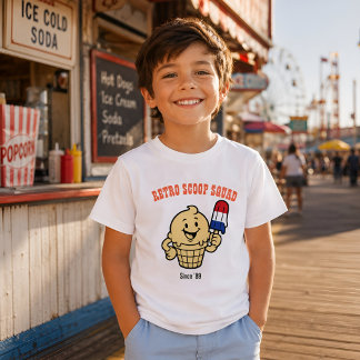 Retro-Eiscreme-Team-Kinder-T-Shirts T-Shirt