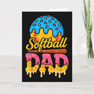 Retro-Eiscreme-Tropf-Softball-Vatertag Game Day Va Karte