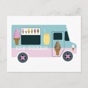 Retro-Eiscremewagen Postkarte