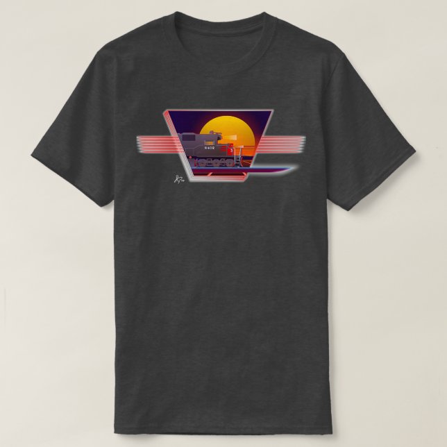 Retro-Eisenbahn umgeladen T-Shirt (Design vorne)