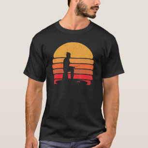 Retro-Eisfischen Gefrorener See Vintage-Fisch-Eis- T-Shirt